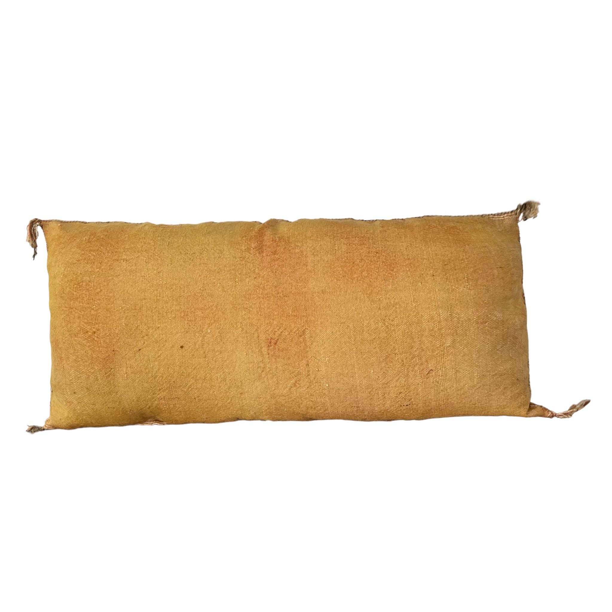 Coussin Jaune en Soie de Cactus Berbère Chic
