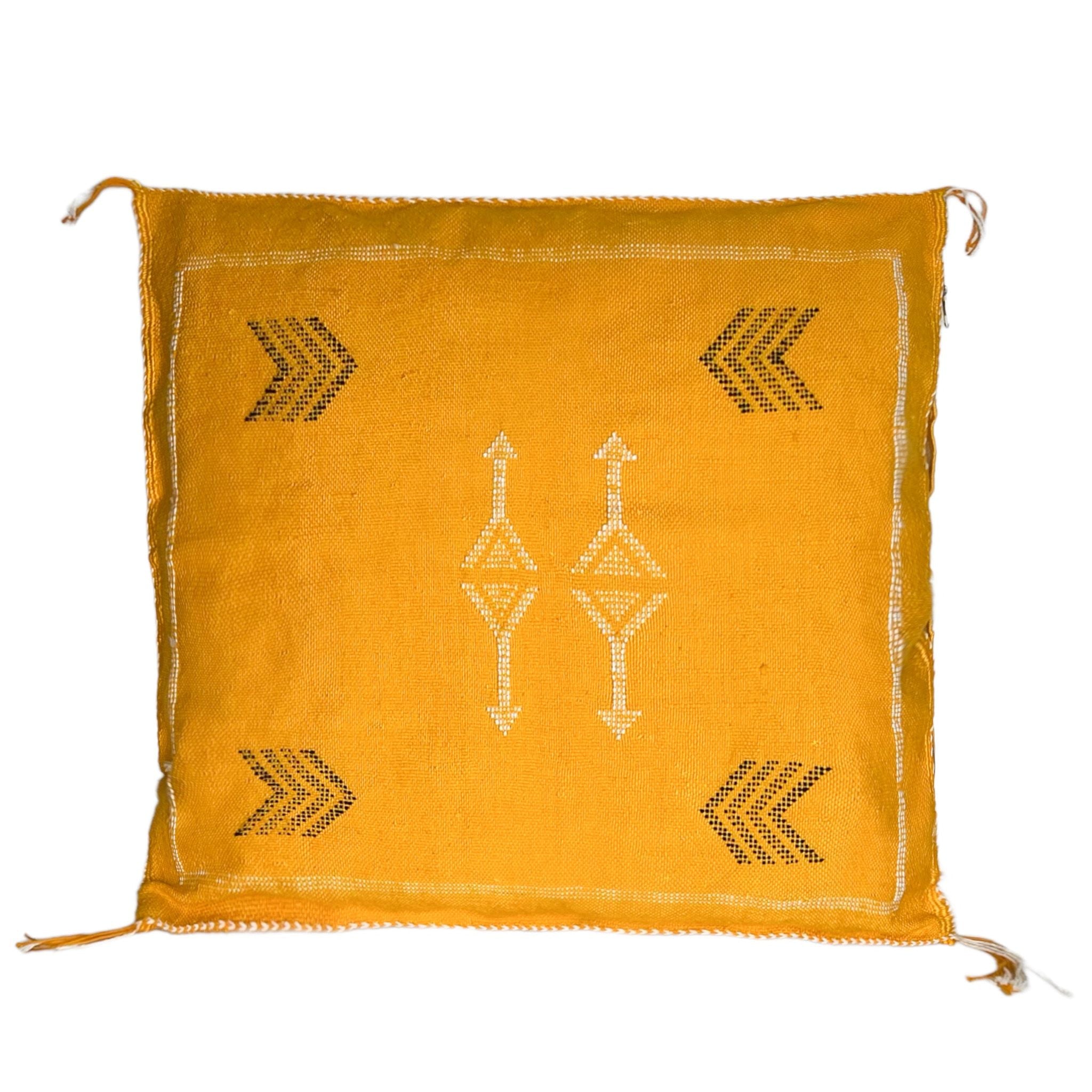 Coussin Sabra Soie de Cactus Jaune