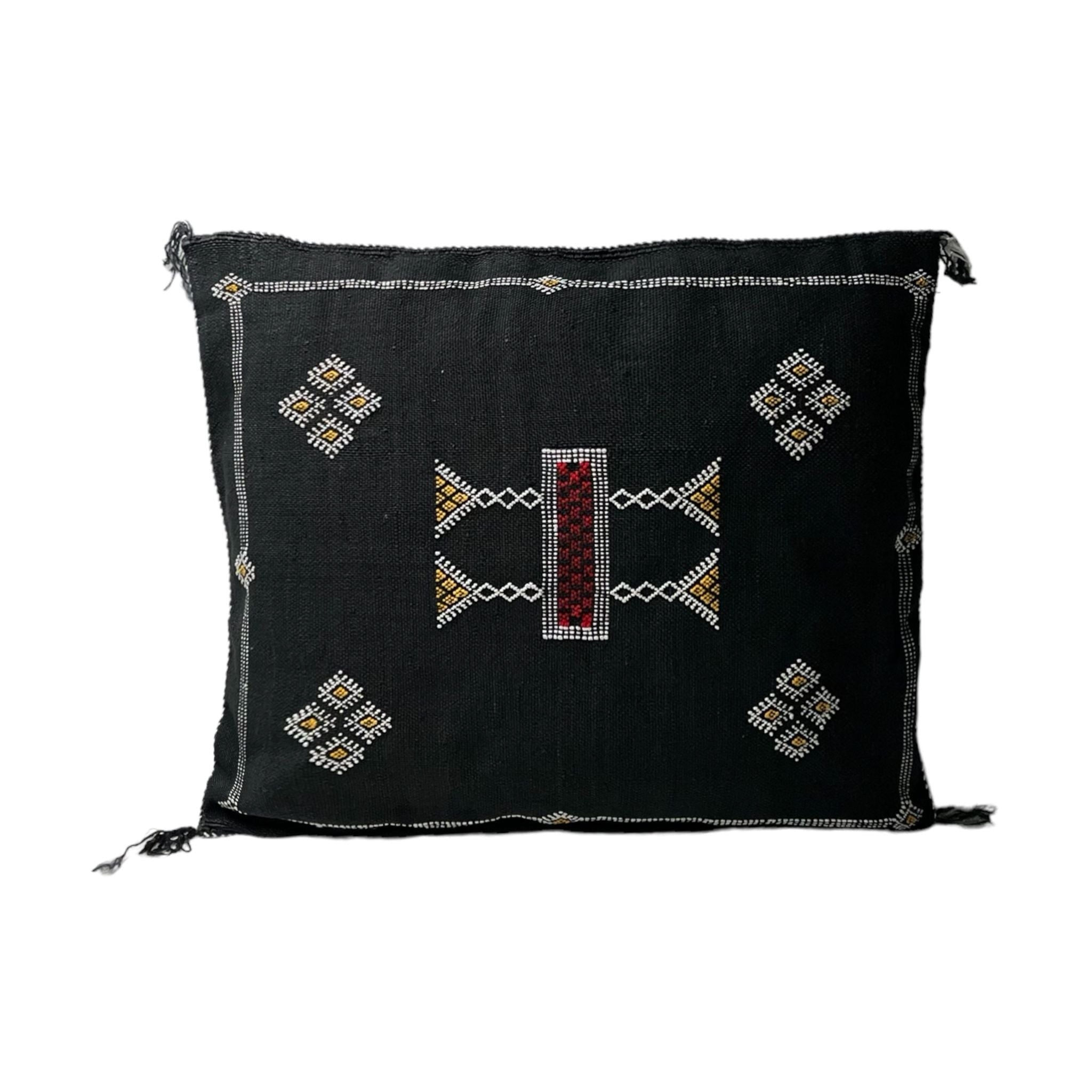 Coussin Sabra Soie de Cactus Noir