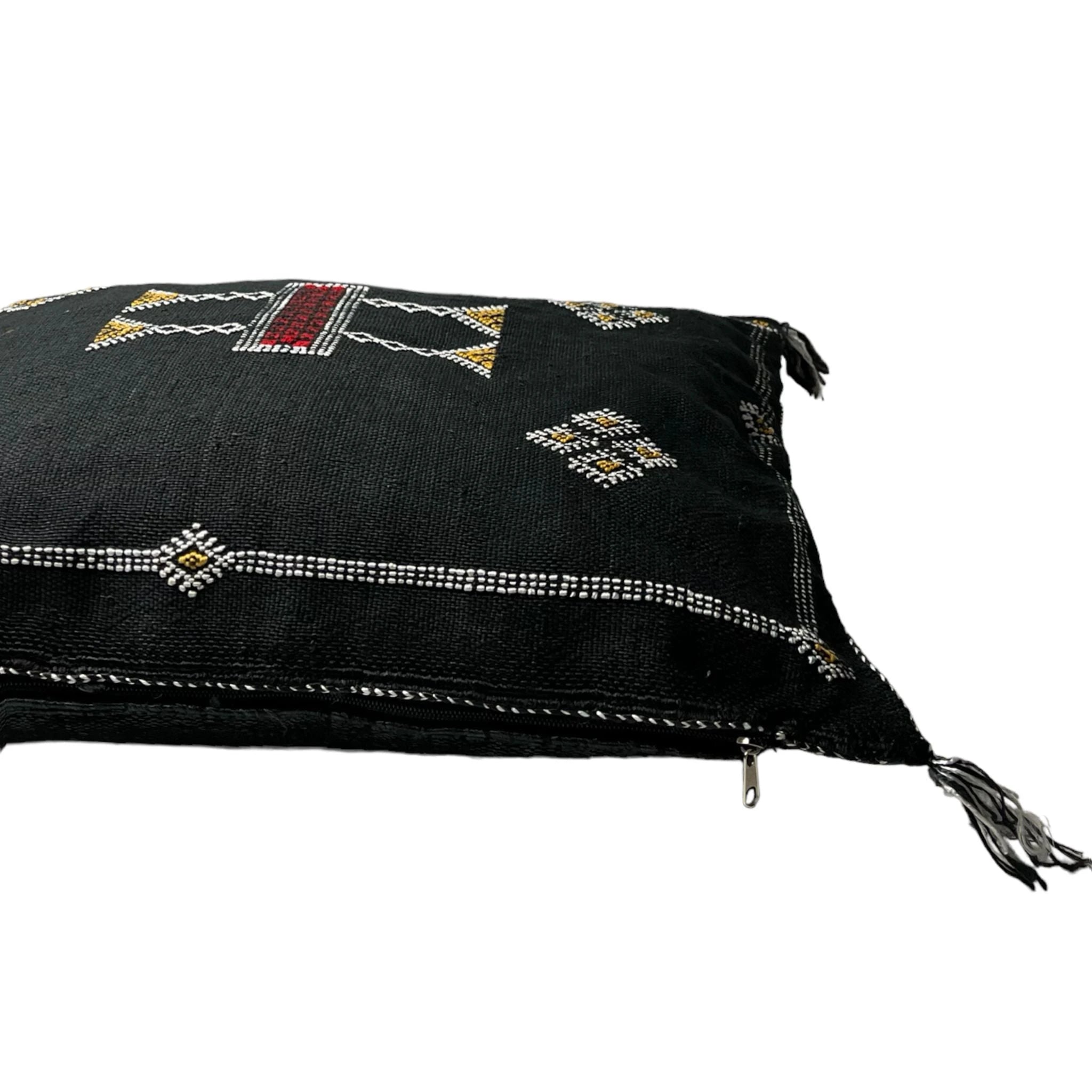 Coussin Sabra Soie de Cactus Noir