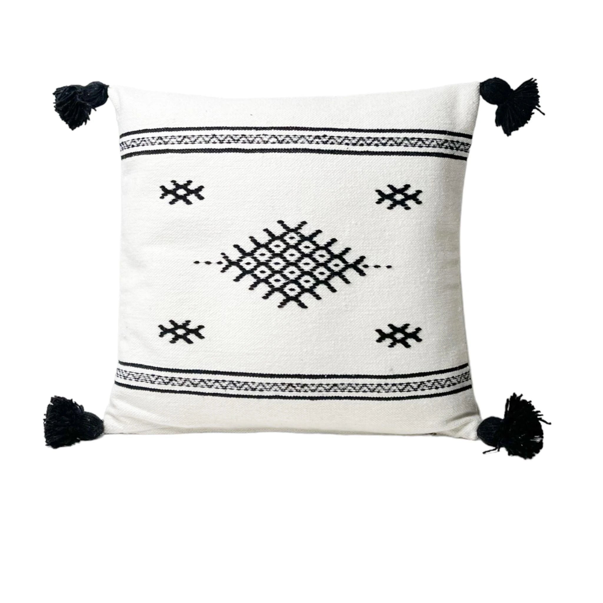 Coussin à Pompom 100% Coton