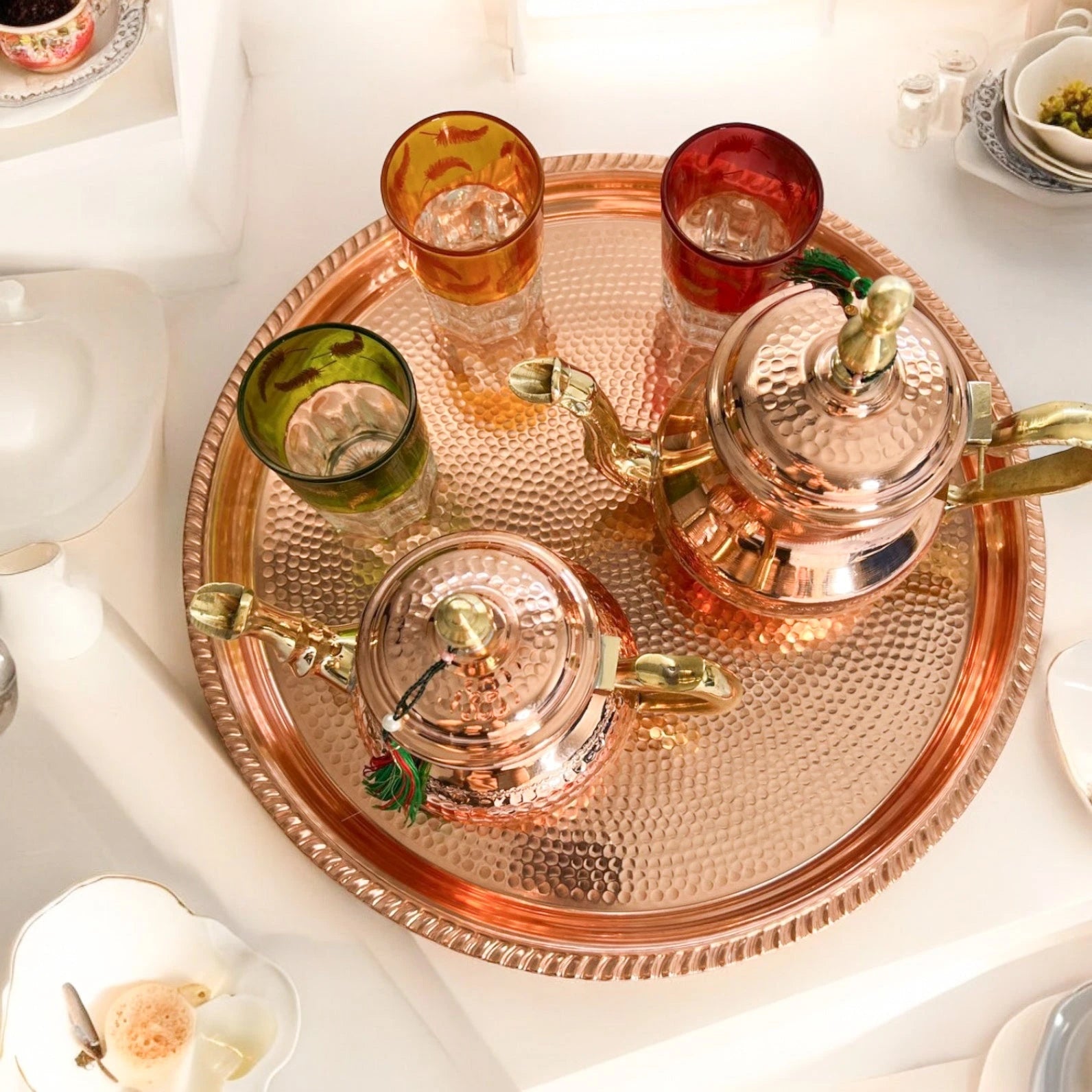 Plateau en cuivre (2 tailles) Berbère Chic