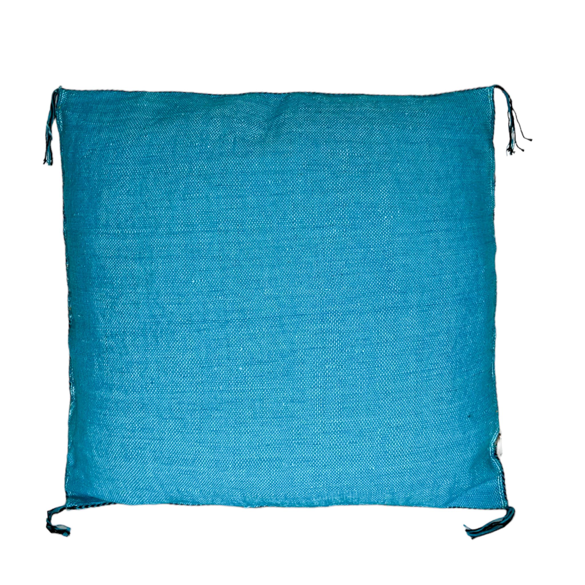 Coussin Sabra Soie de Cactus Bleu Turquoise