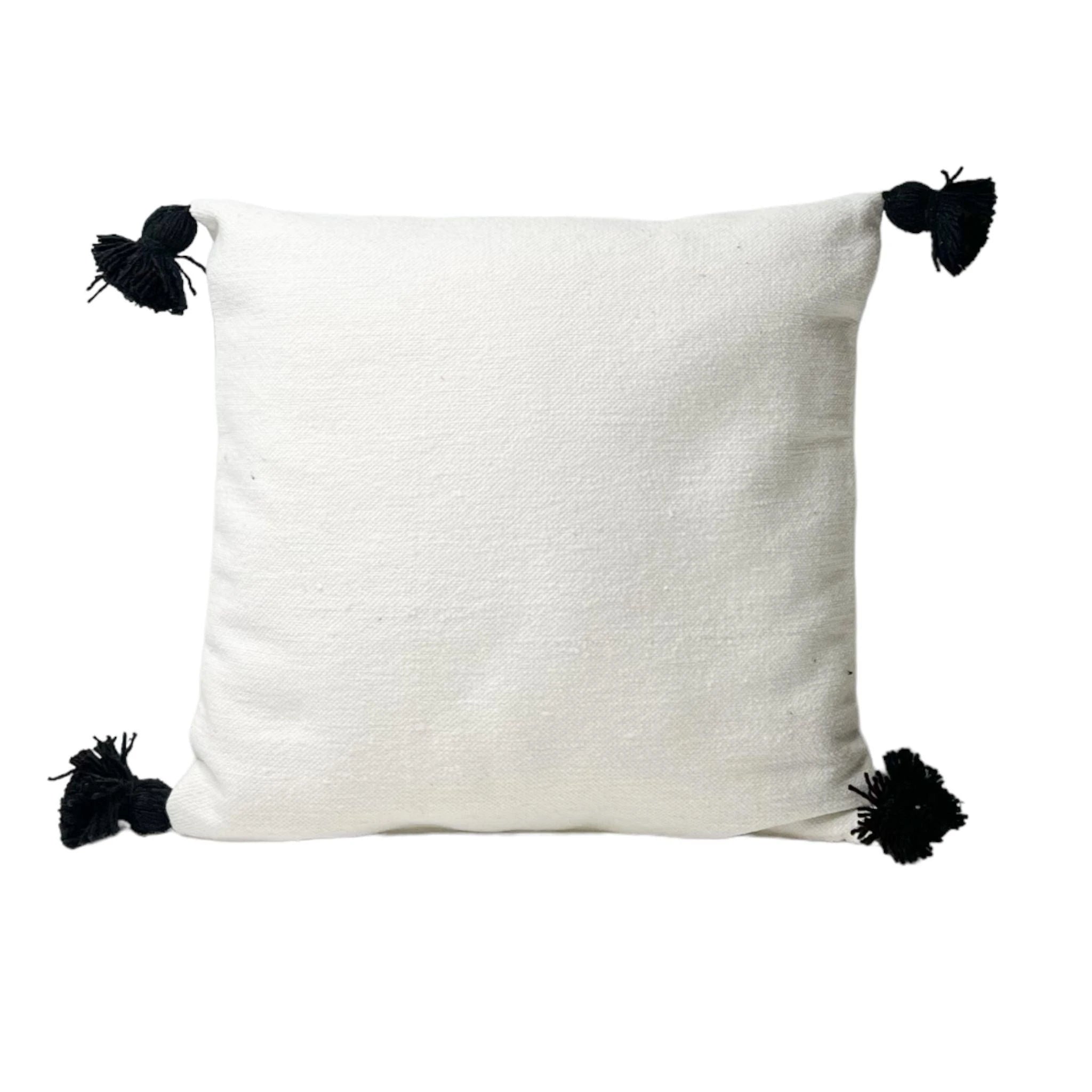 Coussin à Pompom 100% Coton