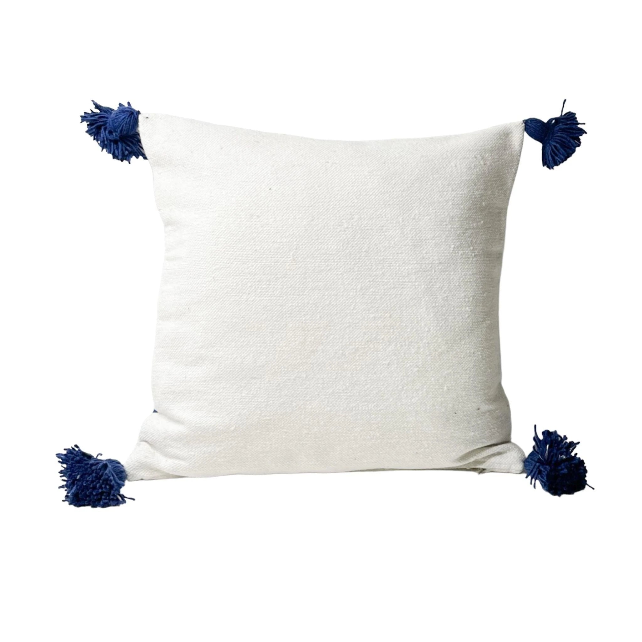 Coussin à Pompom 100% Coton